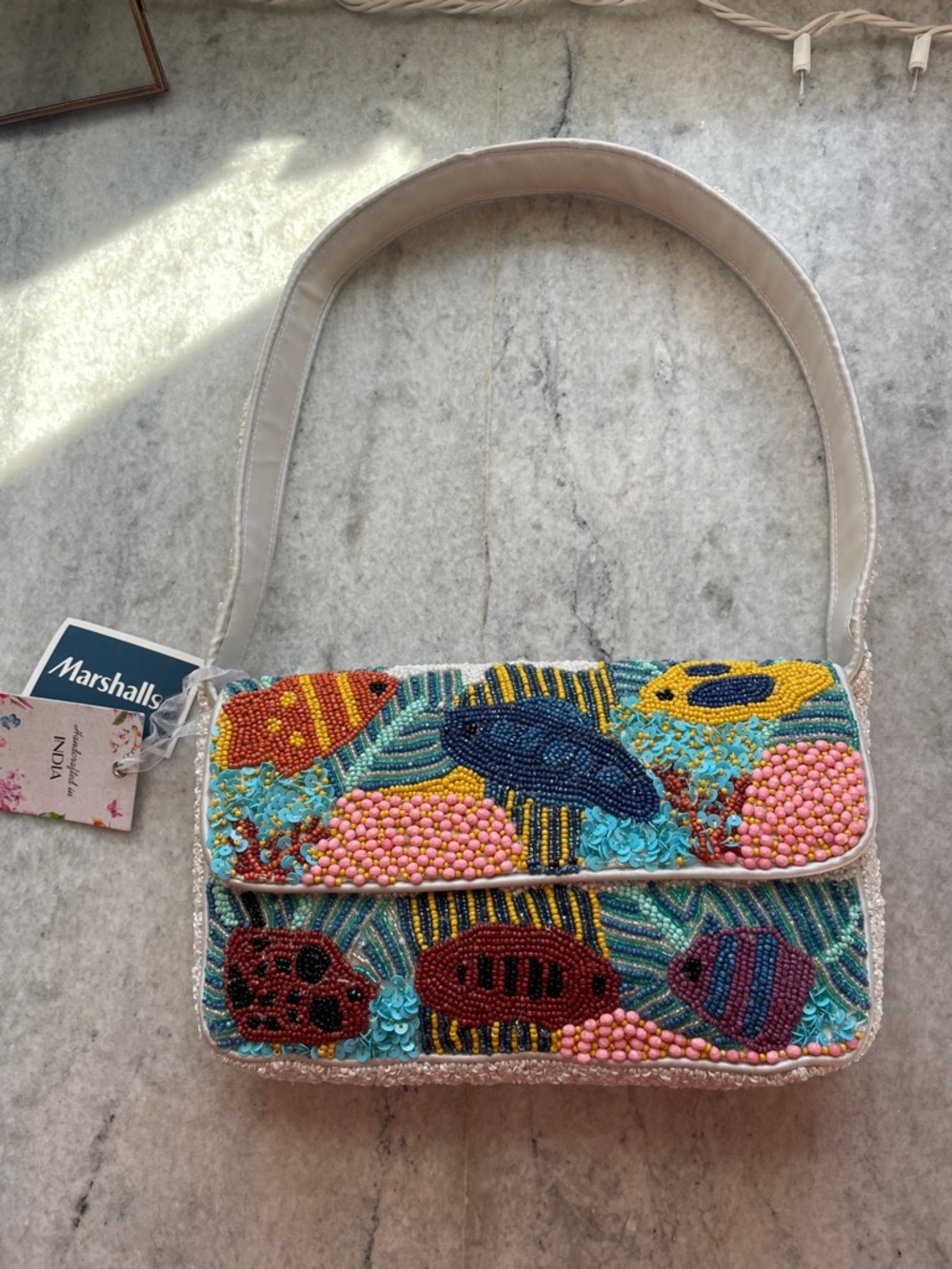 NWT fish beaded bag